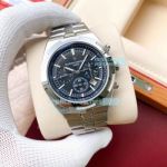 Copy Vacheron Constantin Overseas Stainless Steel Black Chronograph Dial